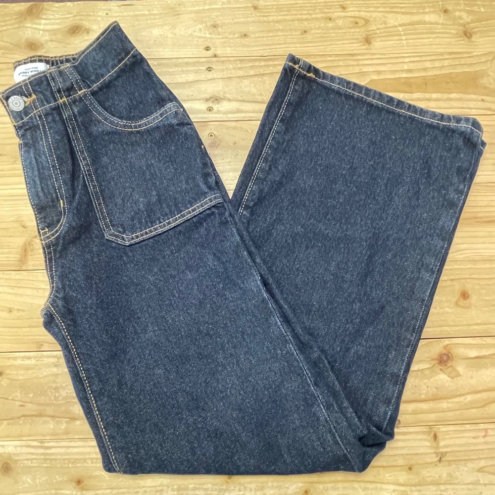 Old Navy Girls Baggy Wide Leg Jeans Dark Wash High Rise Built-In Tough Size L 10